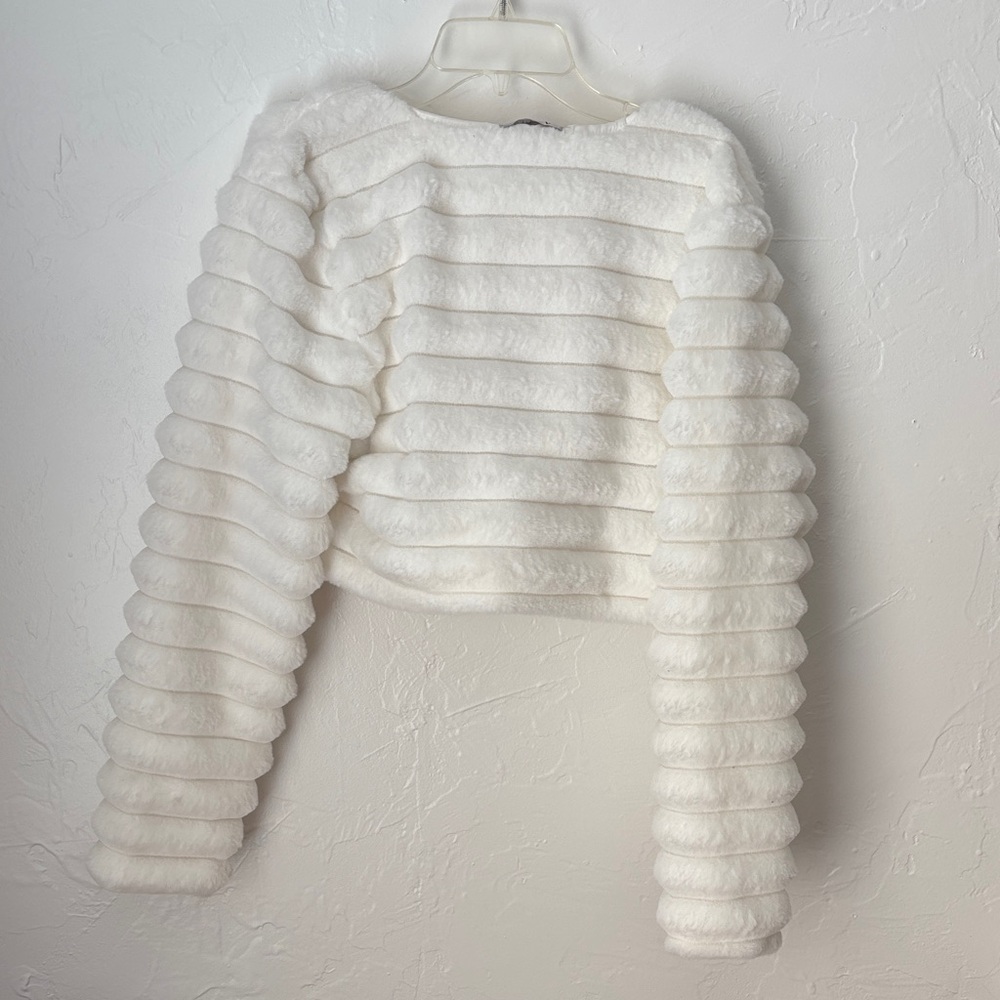Justify White Ribbed Sweater - Picture 4 of 5